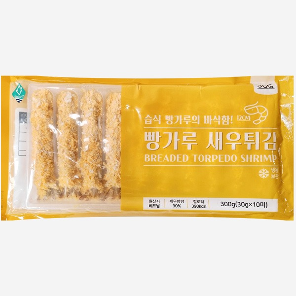 지엔씨 왕새우튀김 300g(30g x 10미/헤드OFF)